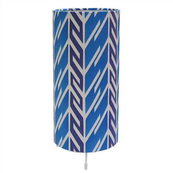 Tori McLean Butterfly Stripe Cobalt Indigo Tube Table Lamp Front
