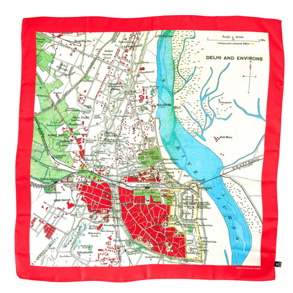 HelenChatterton textiles City on Cloth Delhi Silk Scarf Medium
