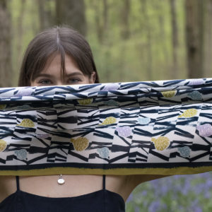 Large Silk Scarf striking botanical design