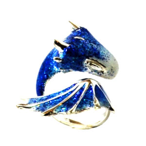 blue dragon ring, dragon ring, dragon jewellery
