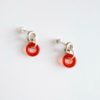 Torus Chain Dangle Earrings - Silver & Burnt Orange Carnelian