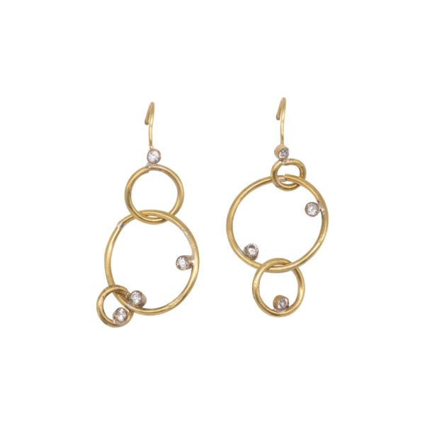 Procyon 3 circle earrings WHITE