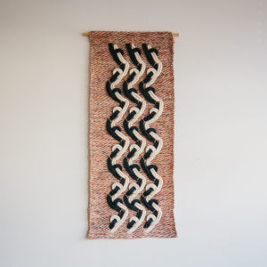 Cassandra Sabo’s ‘Elude’ handwoven textile wall-hanging from her West Coast Collection