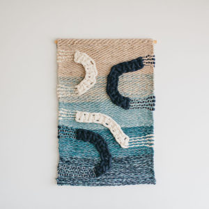 Cassandra Sabo’s ‘Salmon’ handwoven textile wall-hanging from her West Coast Collection