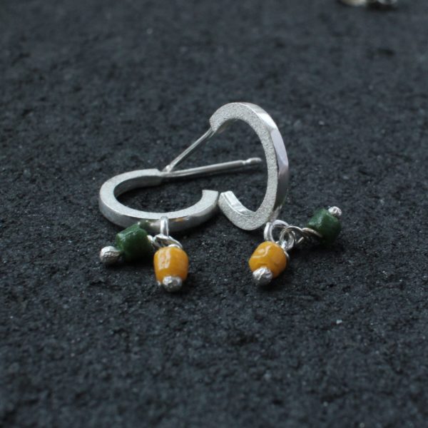 Small hoops earrings - yellow