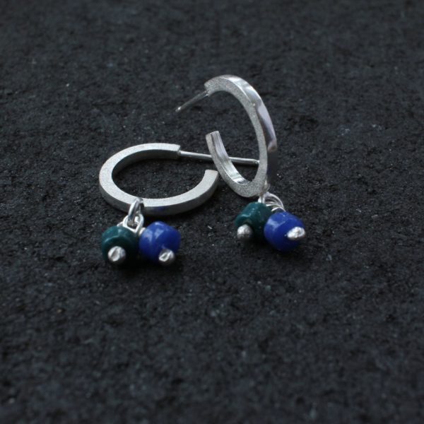 small hoops earrings - blue