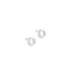 Silver Nought Stud Earrings - on white background