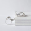 Silver Wave Collection - silver ring and matching brooch on white background